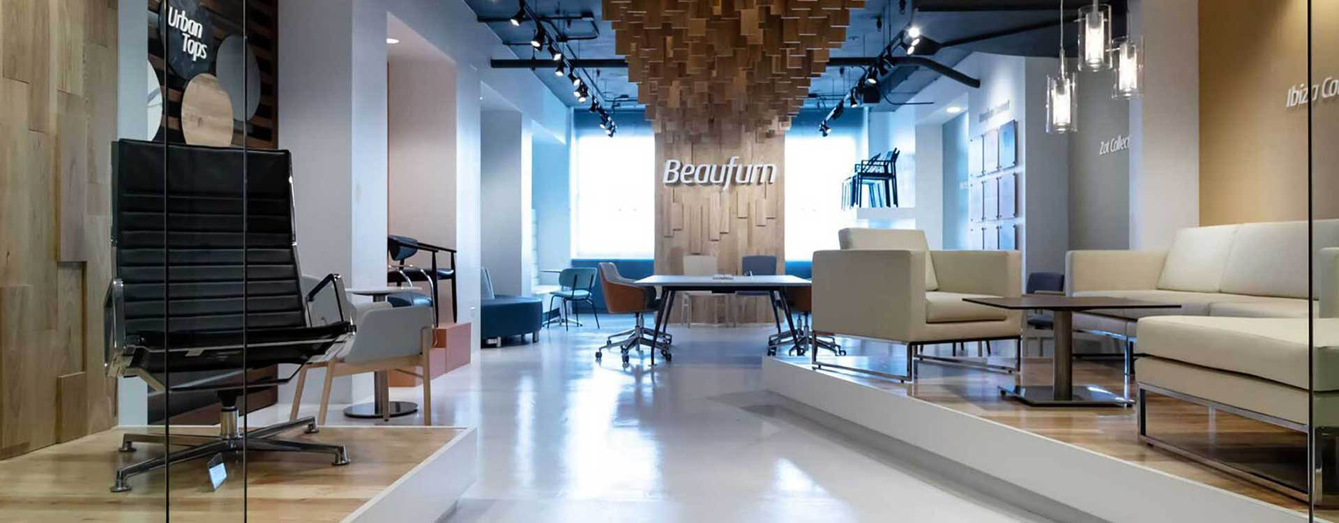 A room with many chairs and tables in it